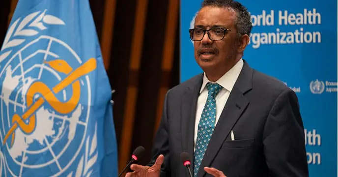 Addressing a virtual community, Dr Tedros