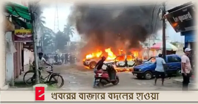 Attack on cpim tripura state office at agaartala