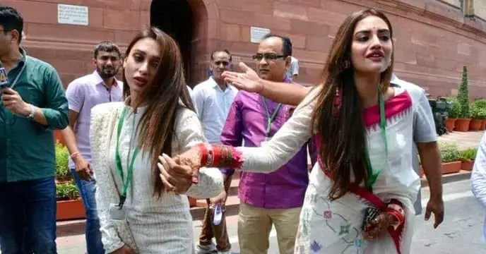 Nusrat Jahan and Mimi Chakraborty