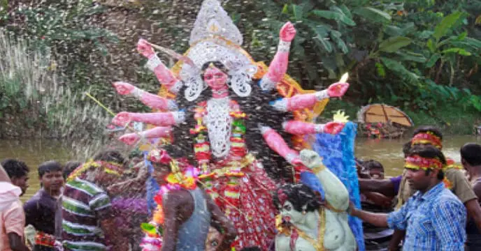 Durga puja rain