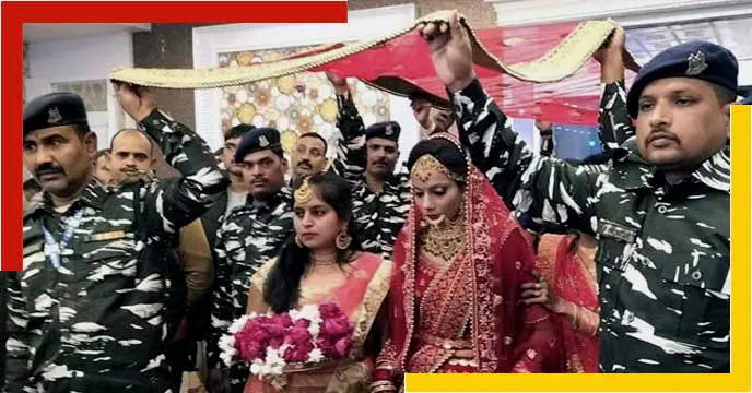 CRPF soldiers walked Constable Shailendra Pratap Singh's sister