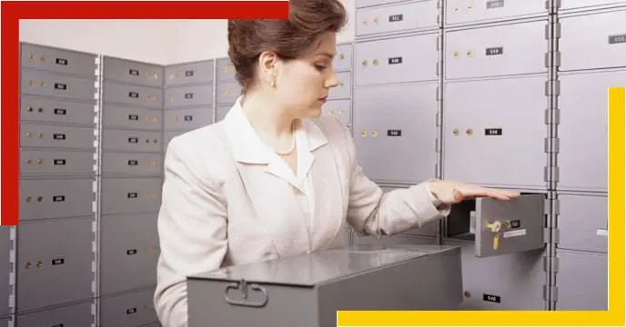 Putting valuables in a bank locker
