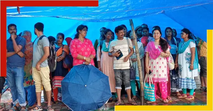 agitating teacher job candidates relying on triple in the rain