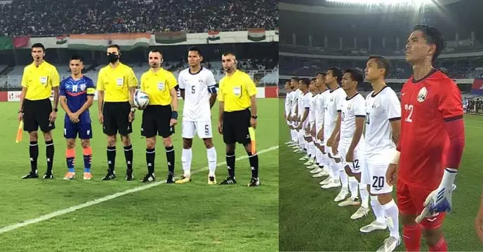 National anthem delay at India vs Cambodia match