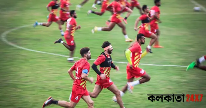 East Bengal Football Club team posing for a photo