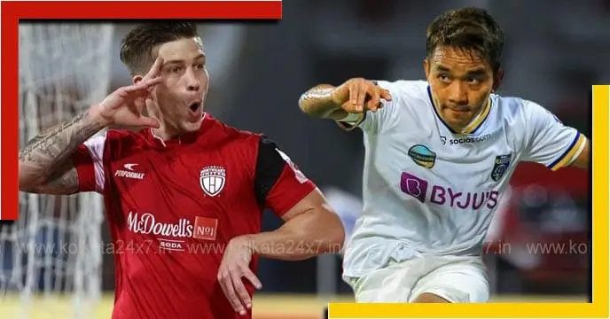 Federico Gallego and Indian midfielder Puitia