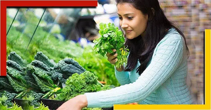 green vegetables girl