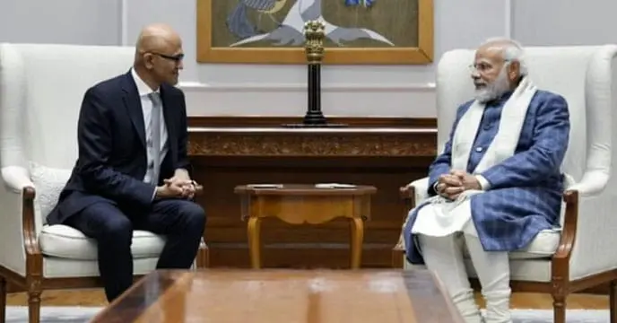 satya nadella Narendra Modi