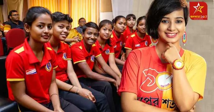 East Bengal Club's Women's Team posing for a photograph