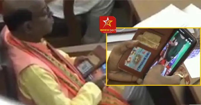 BJP MLA Jadab Lal Debnath caught watching obscene video during assembly session