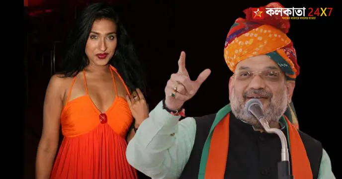 Actress Rituparna Sengupta and Union Home Minister Amit Shah at BJP's Rabindra Jayanti Celebrations