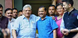 Arvind Kejriwal Holds Meeting with Sitaram Yechury at CPI(M) Office in Delhi