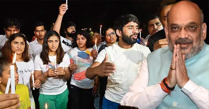 Indian Wrestlers Meet Home Minister Amit Shah