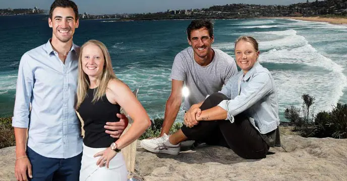 mitchell starc with wife