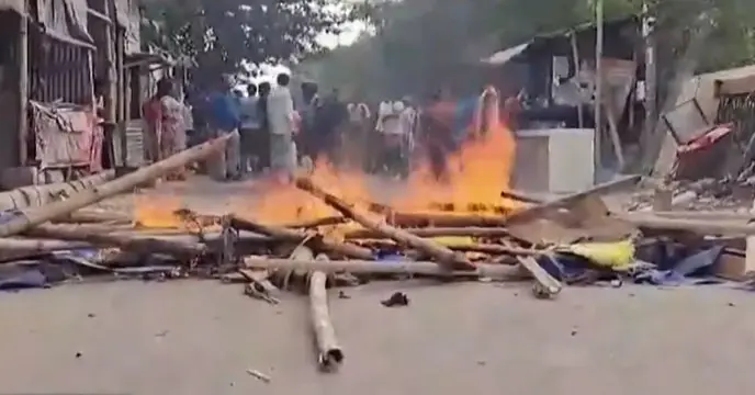 Protests underway at New Town