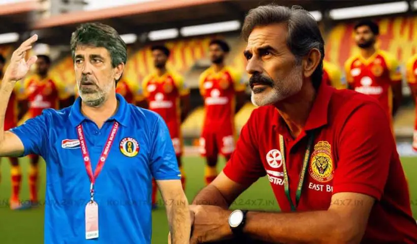 East Bengal Coach Oscar Bruzon Remains Optimistic Before Crucial Clash with Bashundhara Kings, East Bengal jersey color is red yellow