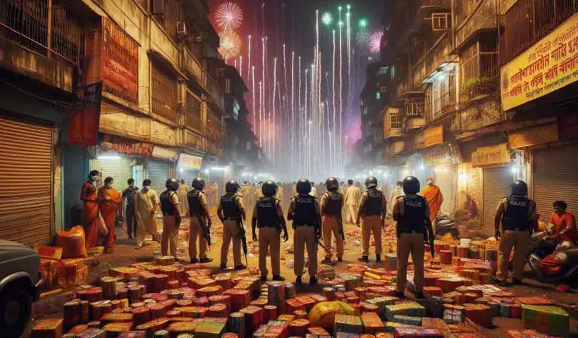 In a major operation during Kali Puja, Kolkata Police cracked down on illegal fireworks across the city