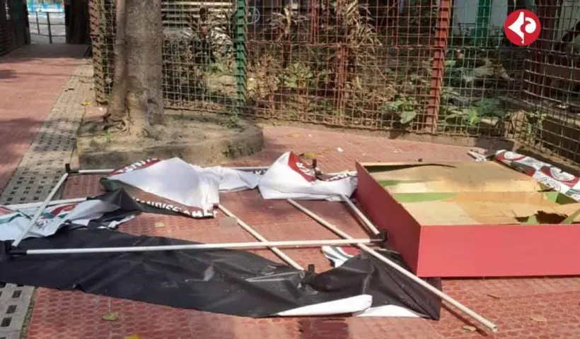 Indian Army raid in Mohun Bagan Club tears down Merchandise Stall