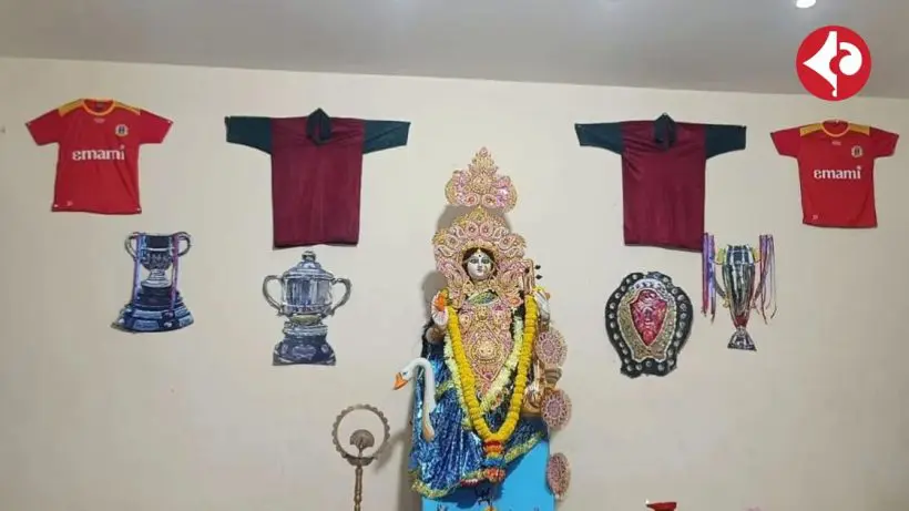 Kolkta Football Maidan theme in Saraswati Puja 2025