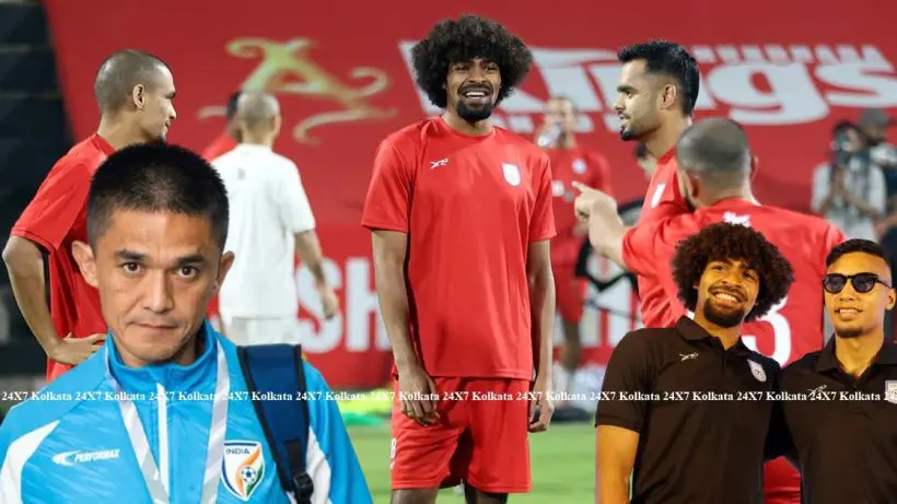 Sunil Chhetri and Hamza Choudhury in India vs Bangladesh