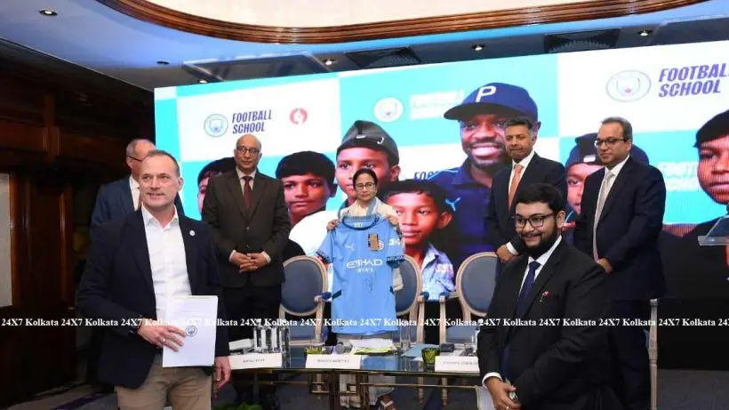 Mamata Banerjee special initiative Manchester City set up football academy with Techno India as Mou Signed