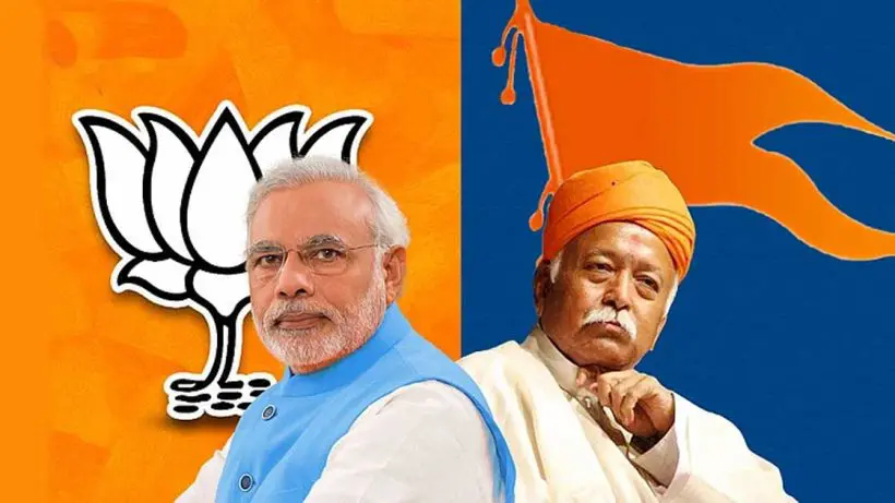 Modi with RSS Chief Mohan Bhagwat