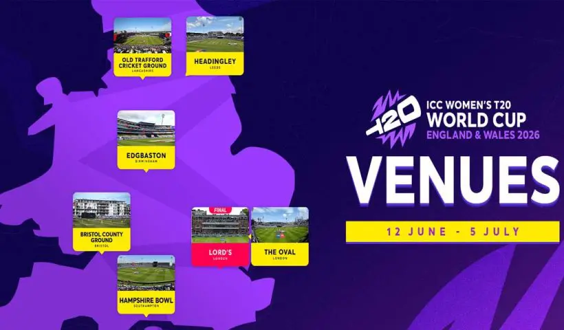 England to Host ICC Women’s T20 World Cup 2026 at 7 Iconic Venues, Final at Lord’s
