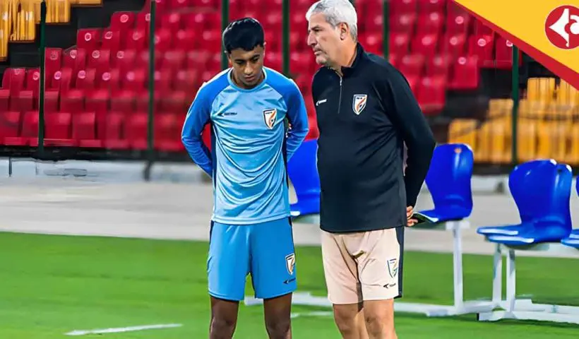 India vs Thailand, football match, Indian football team Manolo Marquez