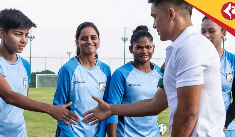 Sunil Chhetri Inspires Blue Tigresses During Surprise Visit to Bengaluru
