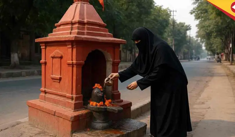 Muslim Woman in Burqa Prays at Kanpur Shiva Temple for Brother’s Recovery