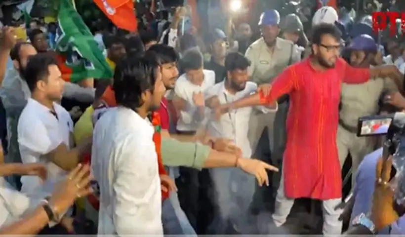 Kasba-Police station protest by BJP