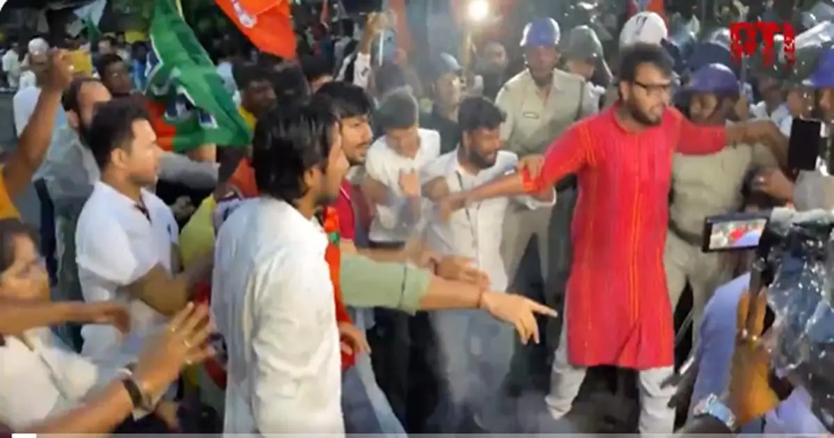 Kasba-Police station protest by BJP