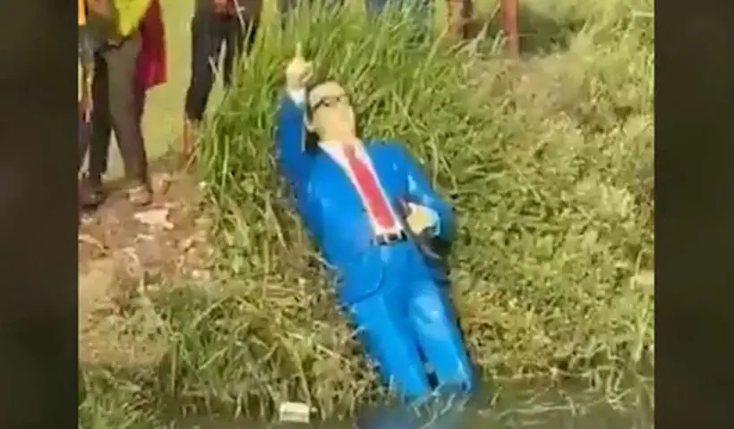 Ambedkar statue uprooted