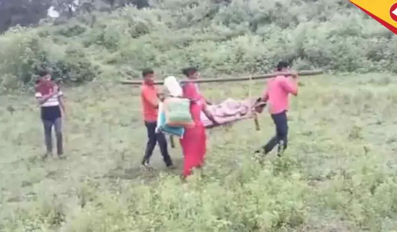 ambulance arrived on time but couldn't enter the village due to a lack of road