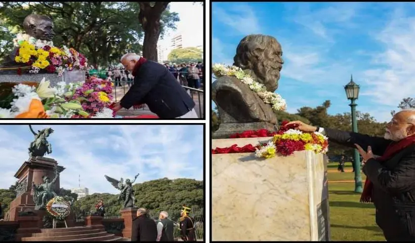 Modi paying tribute to tagore