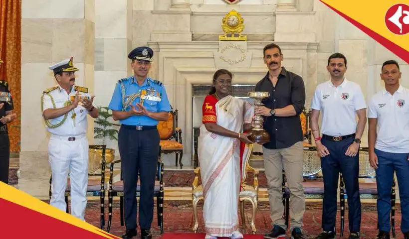 Durand Cup 2025 champion NorthEast United FC honoured with President Cup by President of India Droupadi Murmu