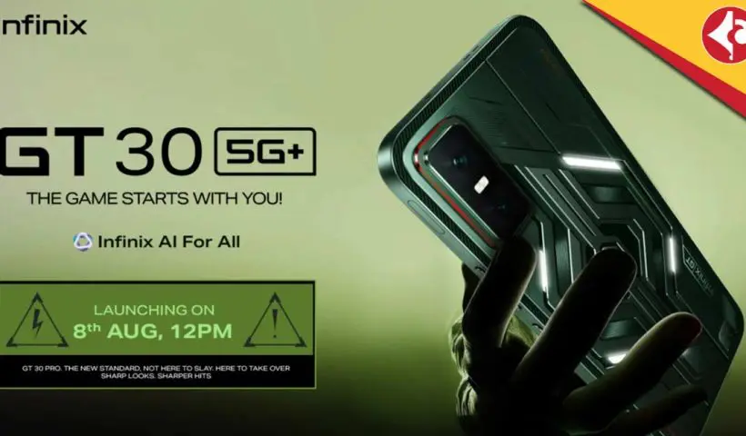 Infinix GT 30 5G Gaming Smartphone Launching on August 8