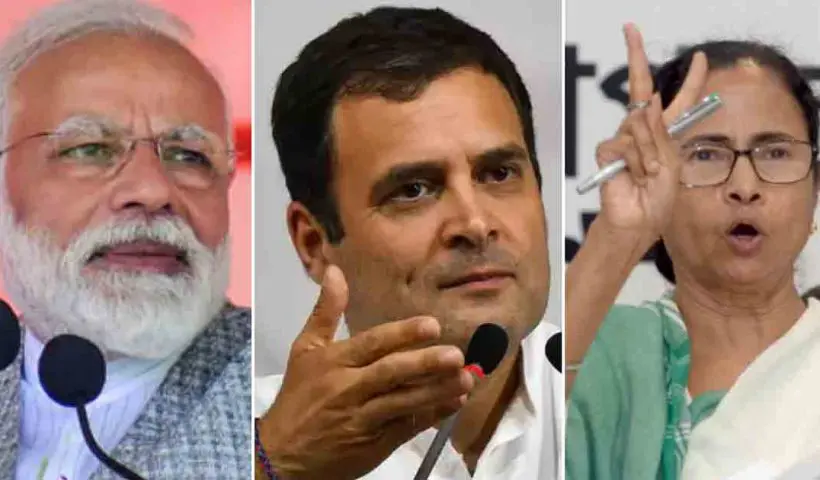 Narendra Modi, Rahul Gandhi, Mamata Banerjee