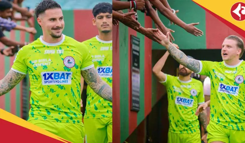 Mohun Bagan SG footballer Jason Cummings & Jamie Maclaren start practice ahead of Diamond Harbour FC match in Durand Cup