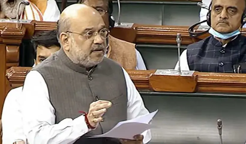 Amit Shah in parliament