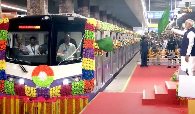 Modi inaugurates three Kolkata Metro routes