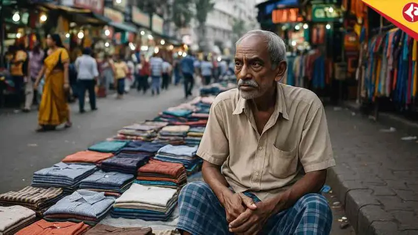 Local Shop owner Pranab Babu silent struggle During Puja Shopping in Gariahat Market ahead of Durga Puja 2025