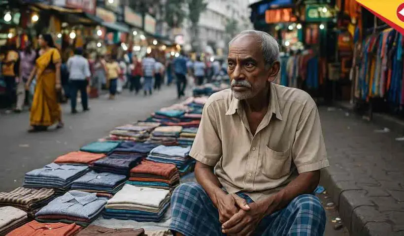 Local Shop owner Pranab Babu silent struggle During Puja Shopping in Gariahat Market ahead of Durga Puja 2025