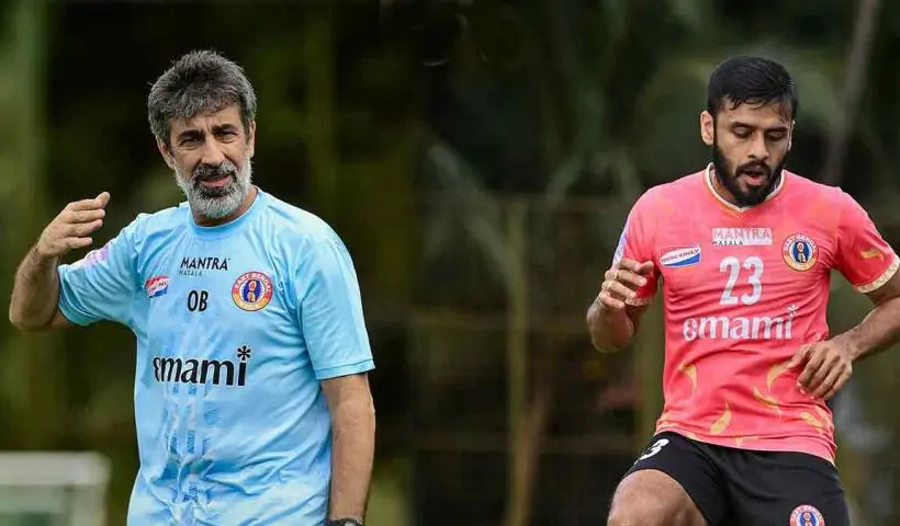 East Bengal head coach Oscar Bruzon and midfielder Souvik Chakrabarti expressed confidence ahead of the AIFF Super Cup, highlighting the team’s progress from the Durand Cup and IFA Shield.