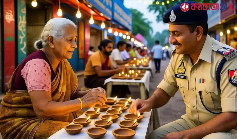 On Dhanteras in Hapur, UP, police officer Vijay Gupta bought all clay lamps from an elderly woman’s unsold stall, spreading light and hope while supporting local artisans.