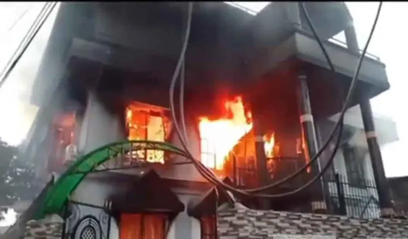 Nepal faces communal tension as Gen Z youths allegedly set a mosque on fire in Janakpur after Durga immersion clashes. Government announces strict action.