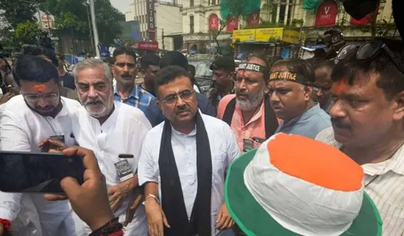 Shuvendu Causes Stir at Election Commission, Tension Mounts