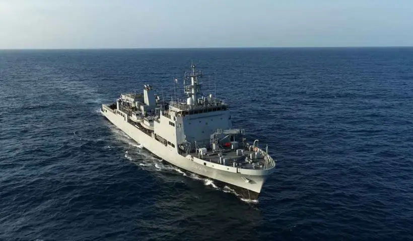 INS Ikshak, third indigenous Survey Vessel (Large), commissioned on Nov 6, 2025, at Kochi by CNS Admiral Tripathi. Over 80% indigenous, boosts hydrographic surveys, HADR roles, and women's inclusion in Navy.