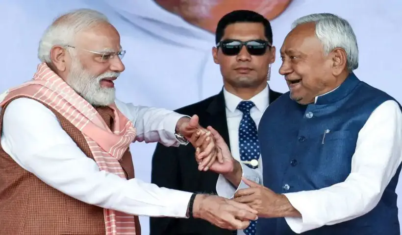 Nitish Kumar Modi Foot Touch Controversy