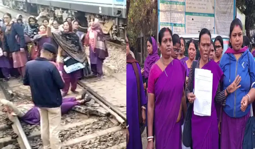 ASHA workers protest